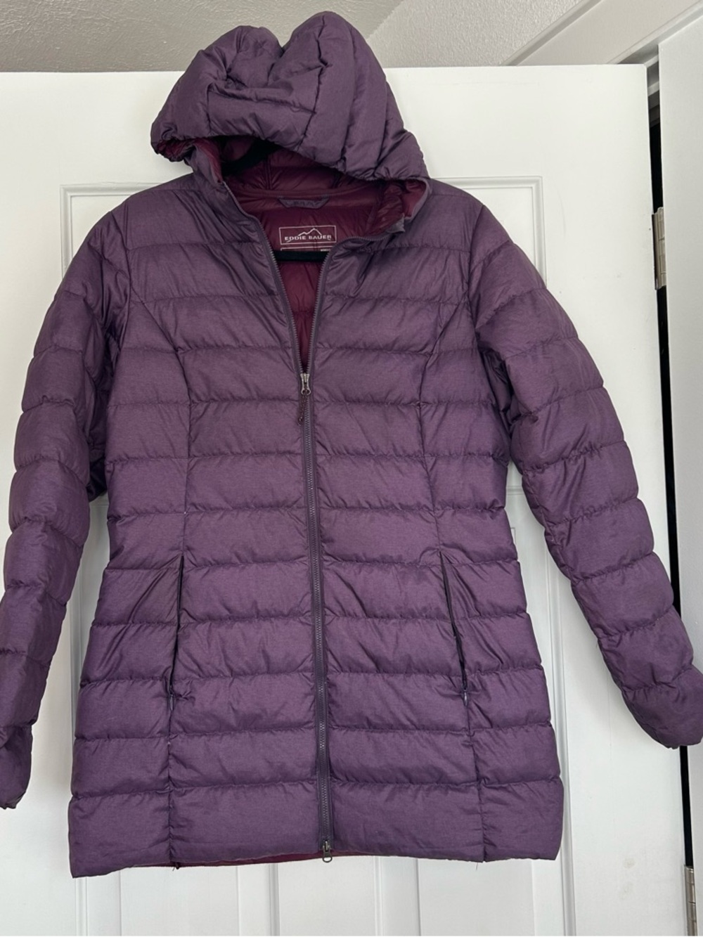 Eddie Bauer 650 Women's Hooded Packable Down Coat - Purple